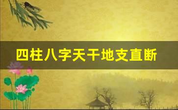 四柱八字天干地支直断法