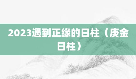 2023遇到正缘的日柱（庚金日柱）