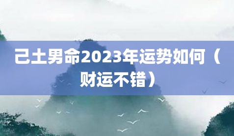 己土男命2023年运势如何（财运不错）