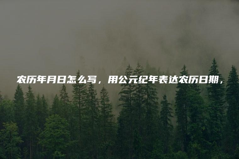 农历年月日怎么写，用公元纪年表达农历日期，